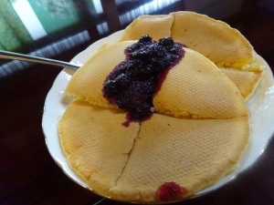 パンケーキ ブルーベリー和え